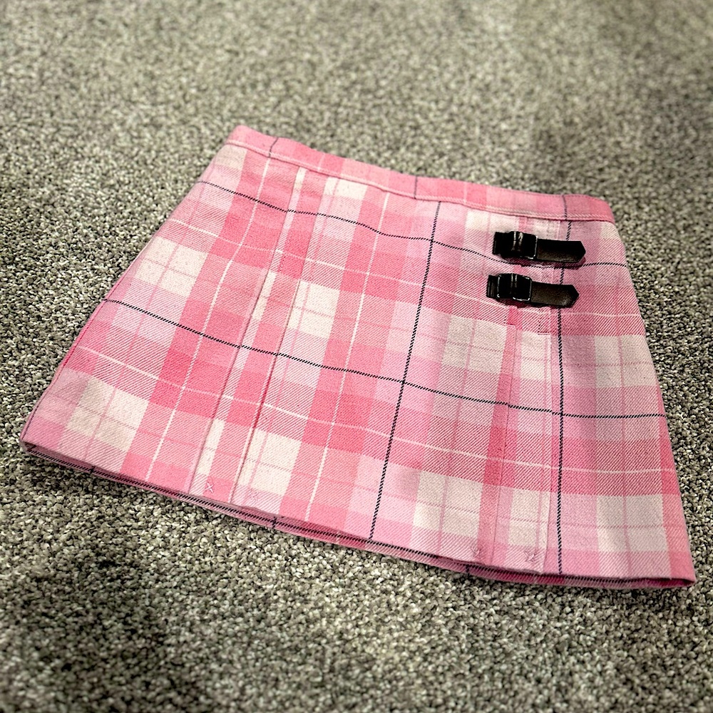 Pink skirt Janie and Jack brown buckles vintage line 2003